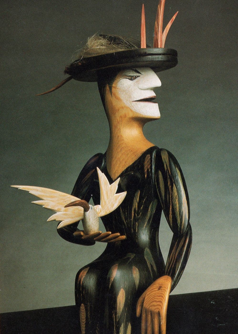 Angry Woman & Sacrificial Bird Wooded LGBT Model Eleanor Glover Postcard