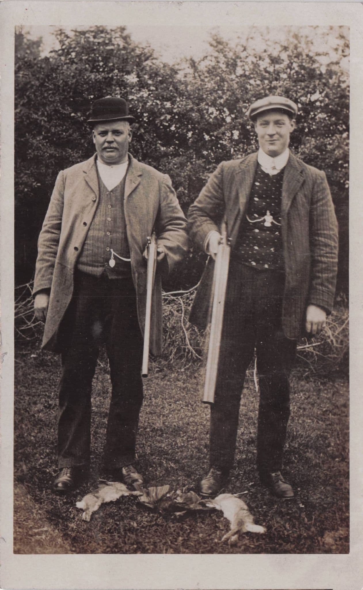 Animal Hunting Party Hunters Rabbits Guns Blood Sports Graphic RPC Postcard