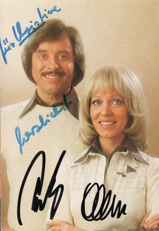 Ann & Andy German Pop Singers Polydor CD Records Hand Signed Photo