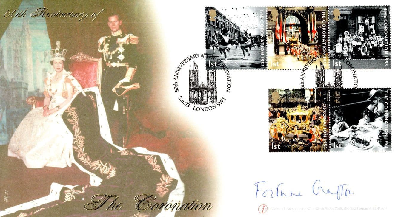 Ann Fortune Fitzroy Duchess Of Grafton Queen Elizabeth Hand Signed FDC