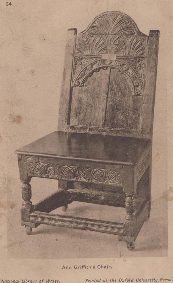 Ann Griffiths Chair Antique Wales Welsh Library Postcard