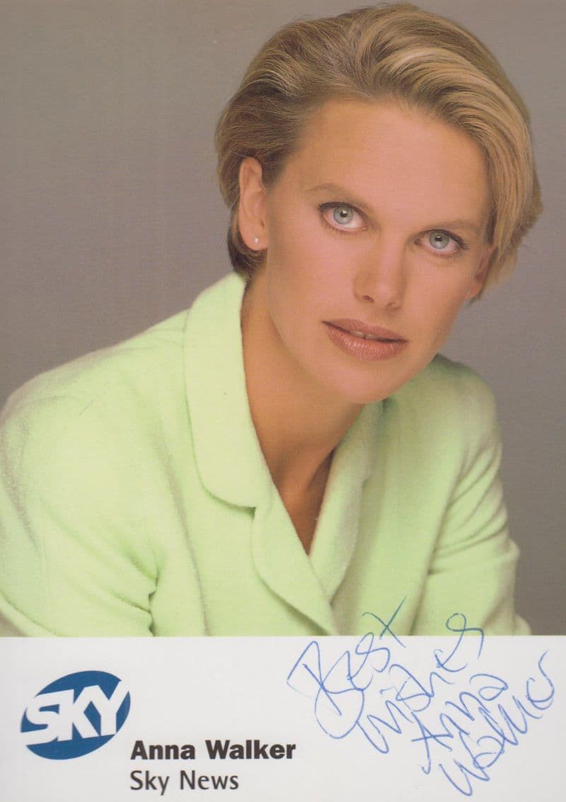 Anna Walker Sky News Hand Signed Cast Card Photo