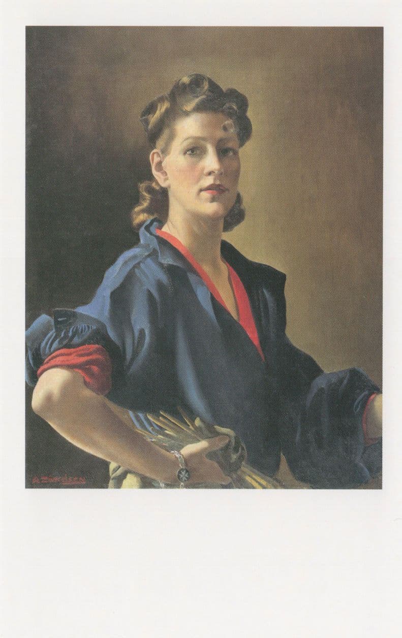 Anna Zinkeisen Scottish Painter Self Portrait Gallery Painting Postcard