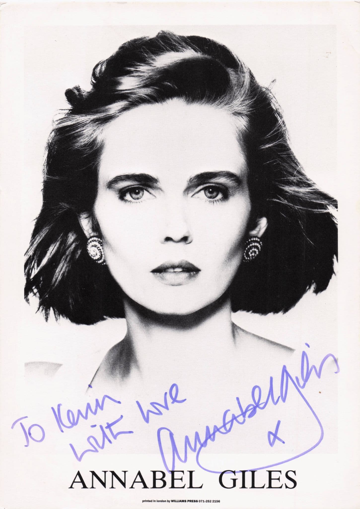 Annabel Giles Razzmatazz Ultravox Wife Wright Stuff Hand Signed Photo