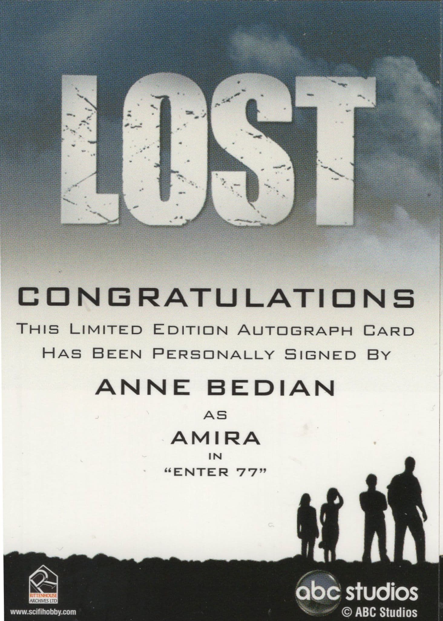 Anne Bedian Lost TV Show Hand Signed Official Autograph Card