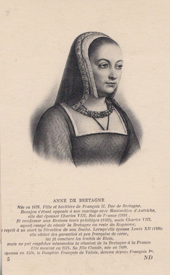 Anne De Bretagne French Old Postcard
