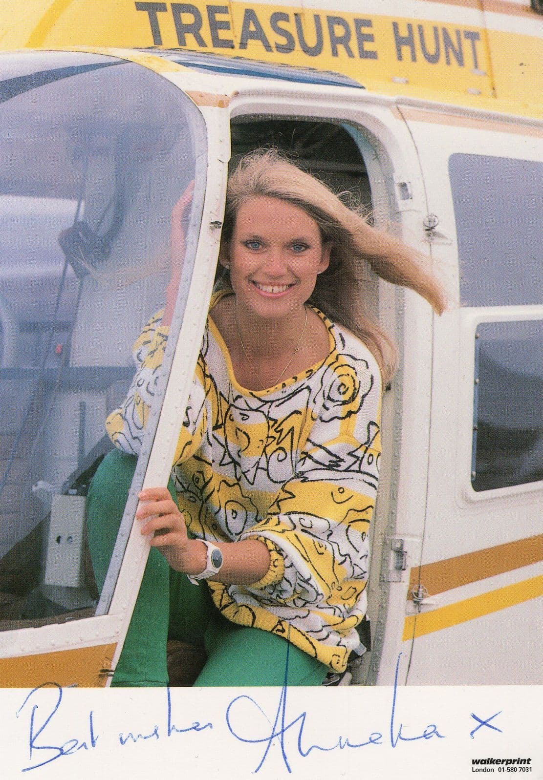 Anneka Rice Treasure Hunt TV Show Official Hand Signed Cast Card Photo