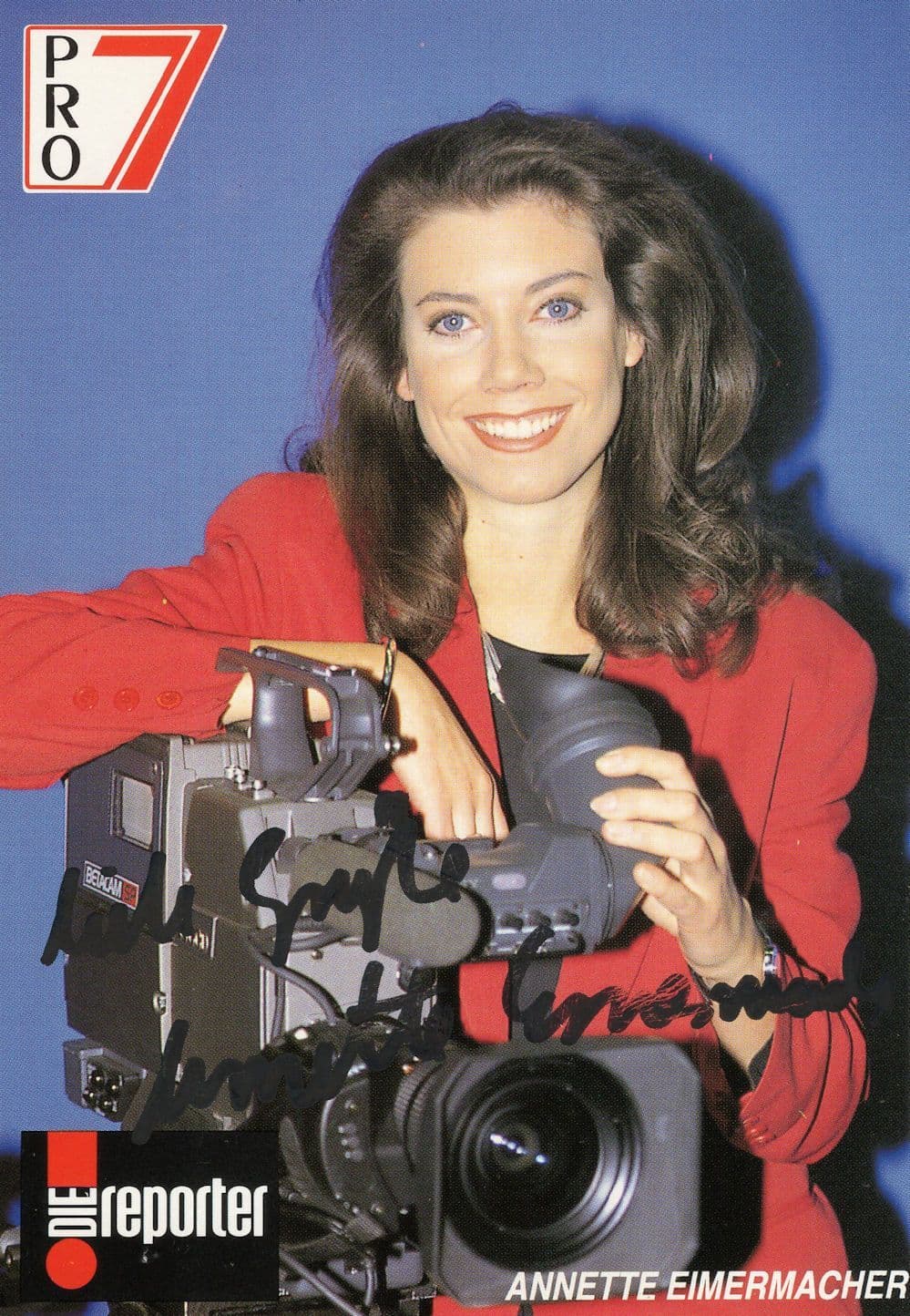 Annette Eimermacher German Sat 1 Pro 7 TV News Reader Hand Signed Photo