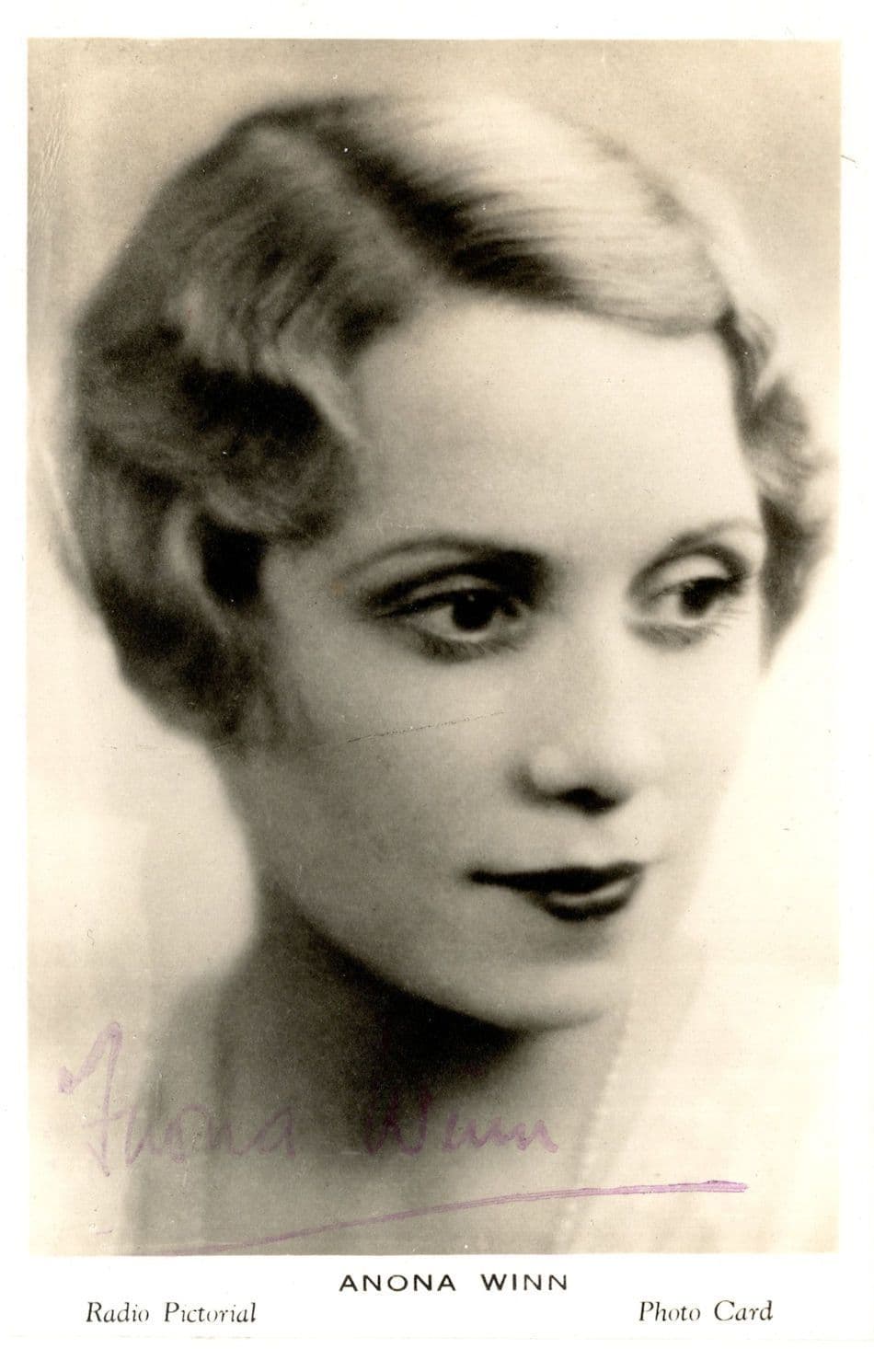 Anona Winn Radio Pictorial Antique Hand Signed Photo