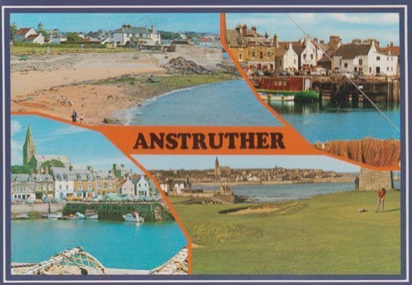 Anstruther Scotland Village Golf Golfer Course Putting Scottish Postcard