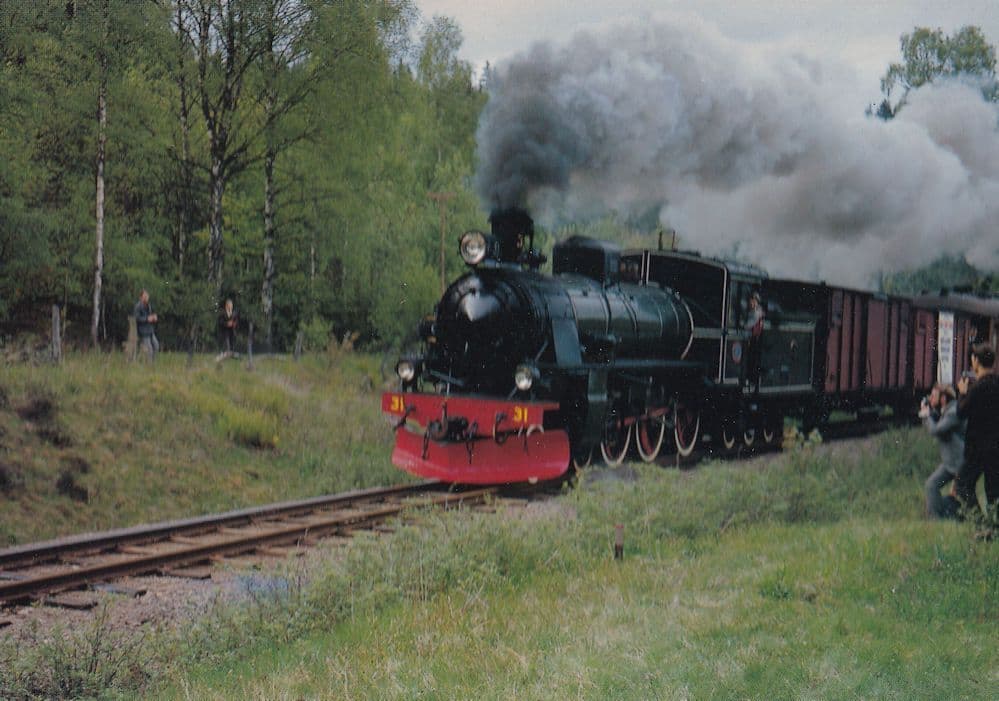 Anten Grafsnas Jarnvag Brobacka VJG 31 Swedish Steam Train Postcard