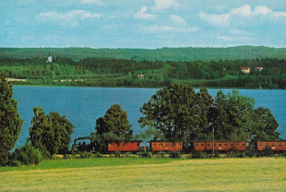 Anten Grafsnas Jarnvag Ruda Oskarshamns Swedish Train Postcard