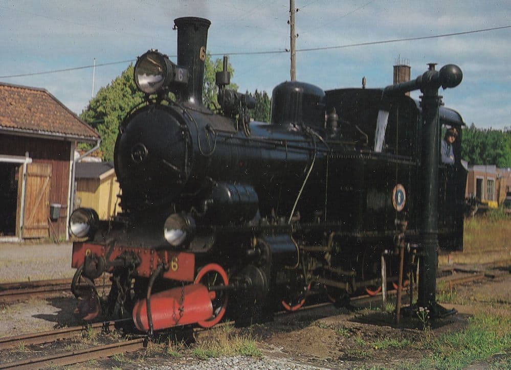 Anten Grafsnas Jarnvag WW1 Kvarnabo Swedish Steam Train postcard