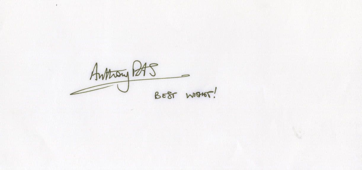 Anthony Riches Book Author Hand Signed Autograph