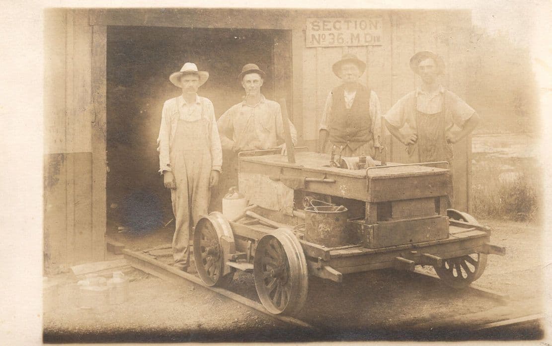 Antique American Miniature Train Construction Crew Old Postcard