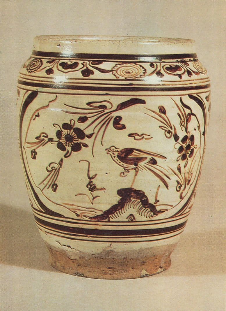 Antique Chinese Jar China Bird Patterns 14th Century Postcard