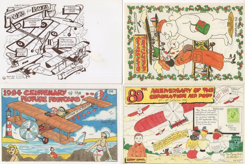 Antique Glider Biplanes Plane Aviation 4x Advertising Postcard s