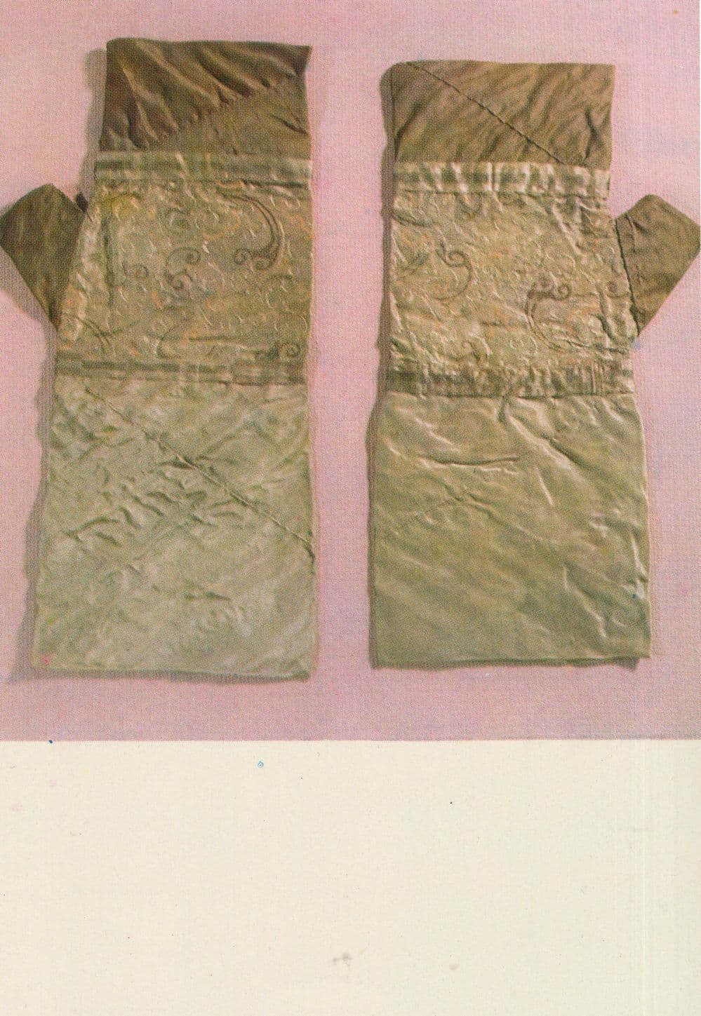 Antique Gloves Embroidered Mittens Chinese Han Dynasty Postcard