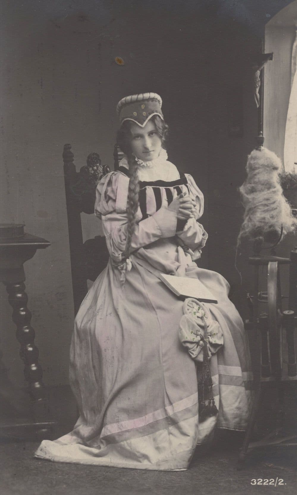 Antique Princess In Castle Fashion Glamour German Postcard