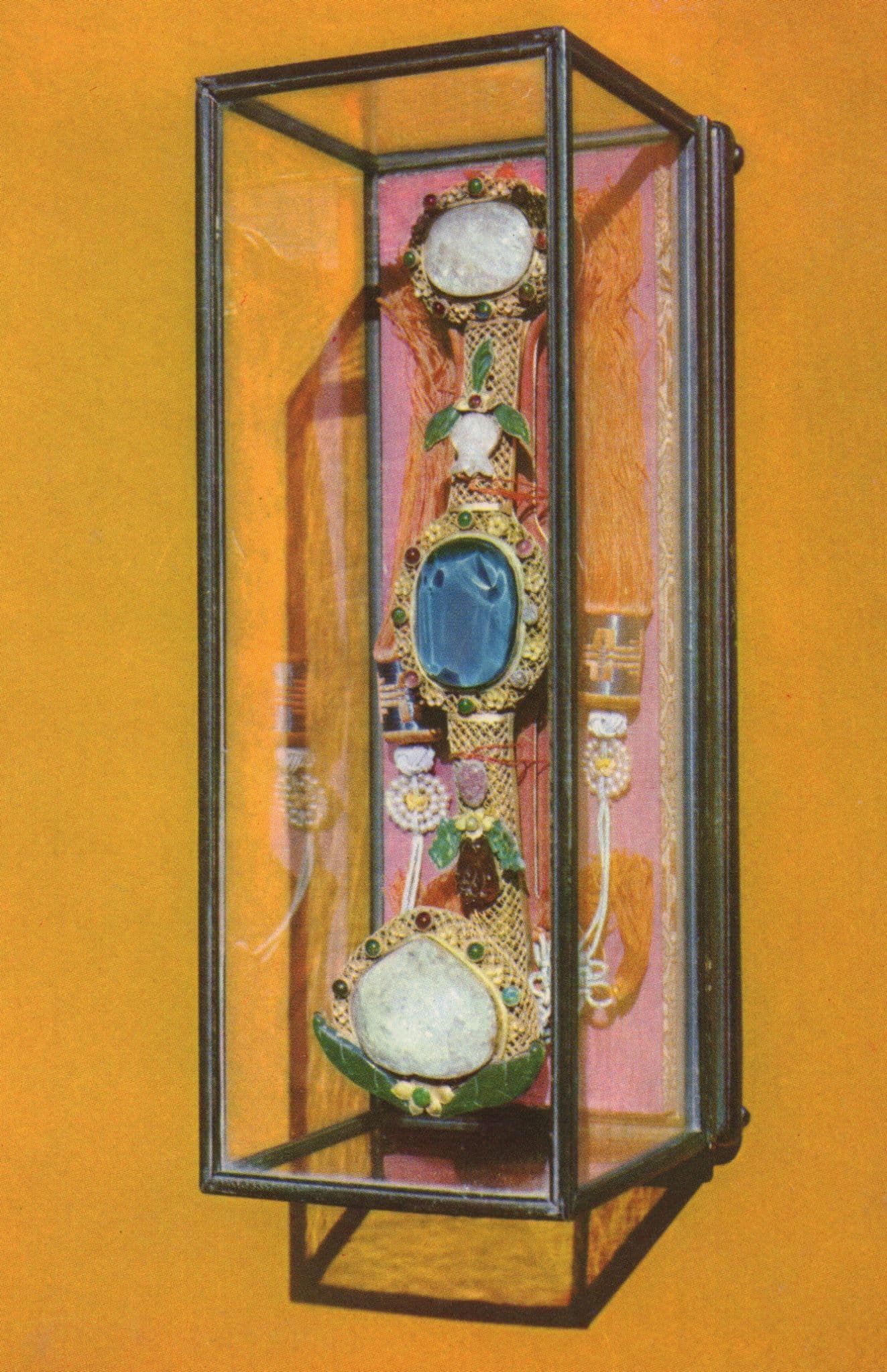 Antique Shanghai Jade Sceptre in Buddha Temple Chinese Postcard
