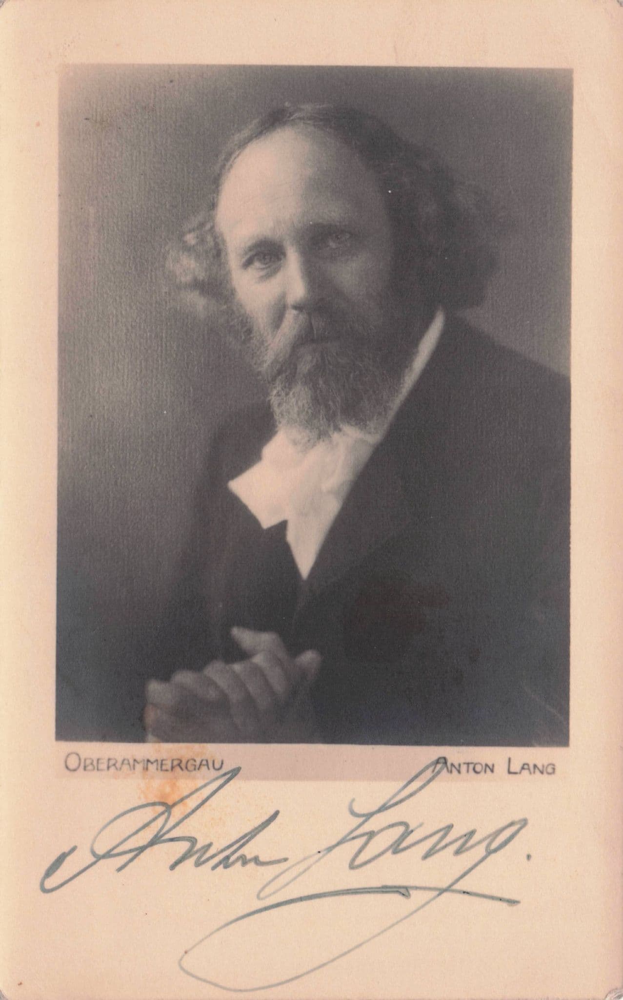 Anton Lang Oberammergau Passion Play Old Hand Signed Postcard