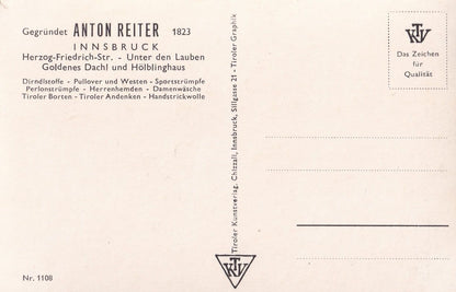Anton Reiter Innsbruck Austria Real Photo Advertising Hotel Postcard