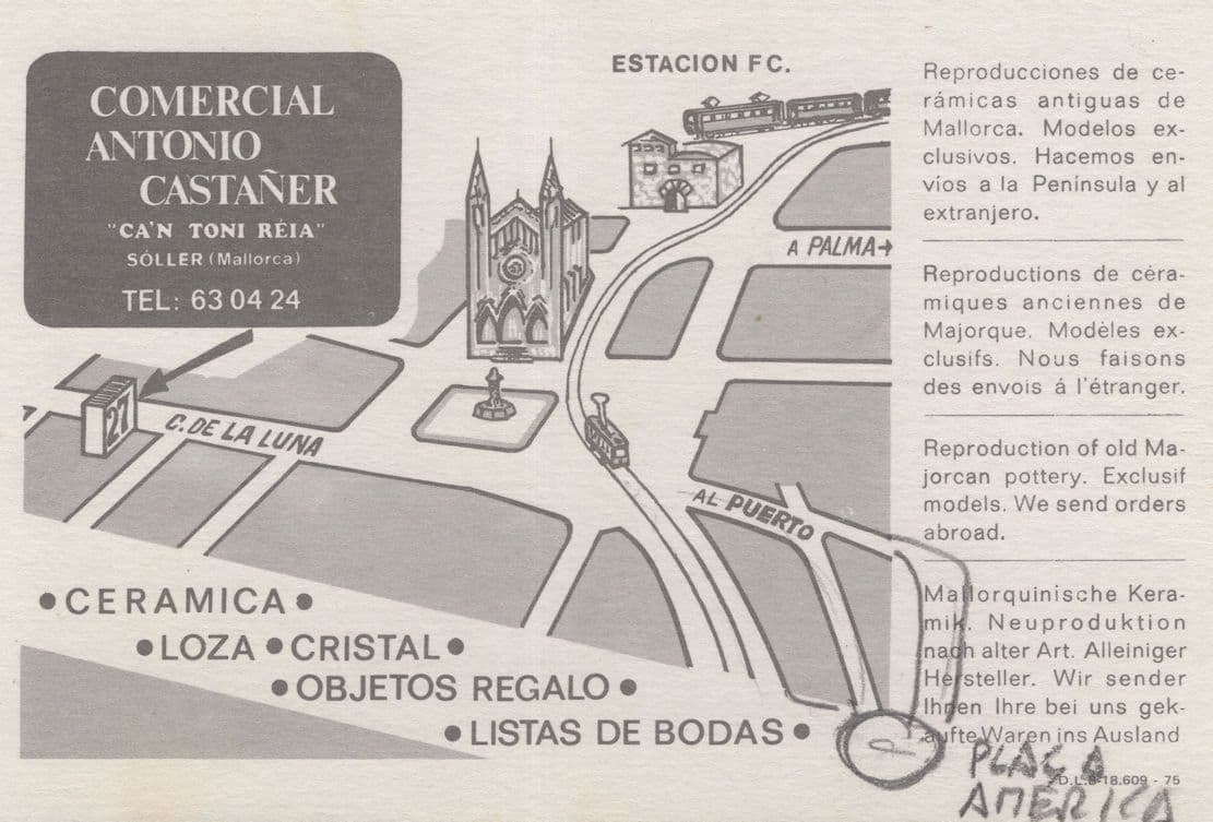 Antonio Castaner Spanish Antique Shop Advertising Postcard