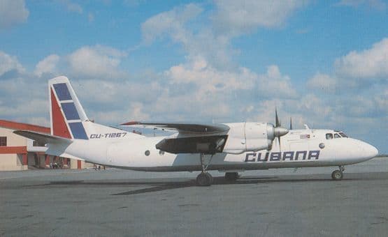 Antonov 24RV CU-T1267 of Cubana De Aviacion at Verardero Gomez Airport Postcard