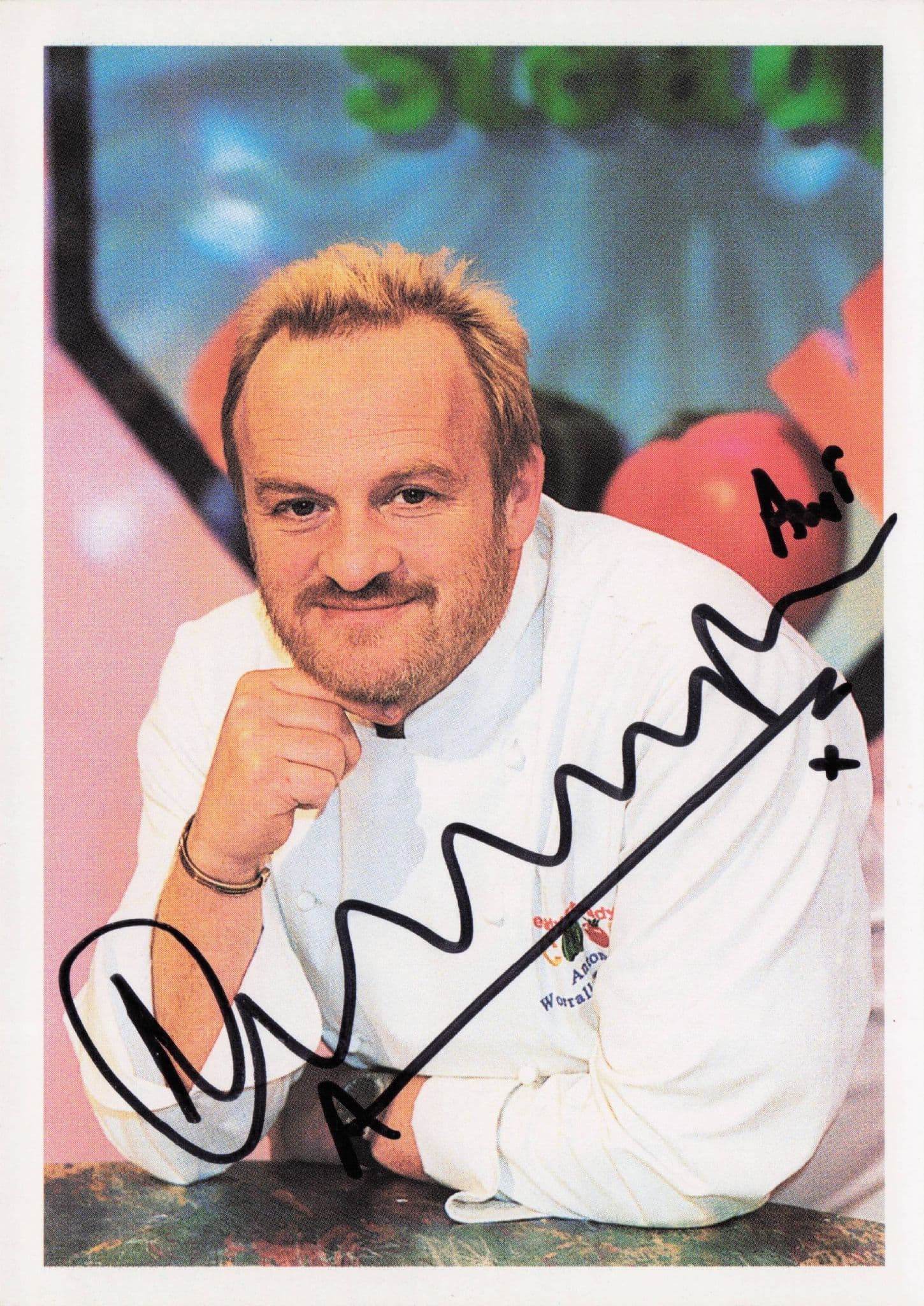 Antony Worrall Ready Steady Cook Celebrity TV Chef Hand Signed Photo