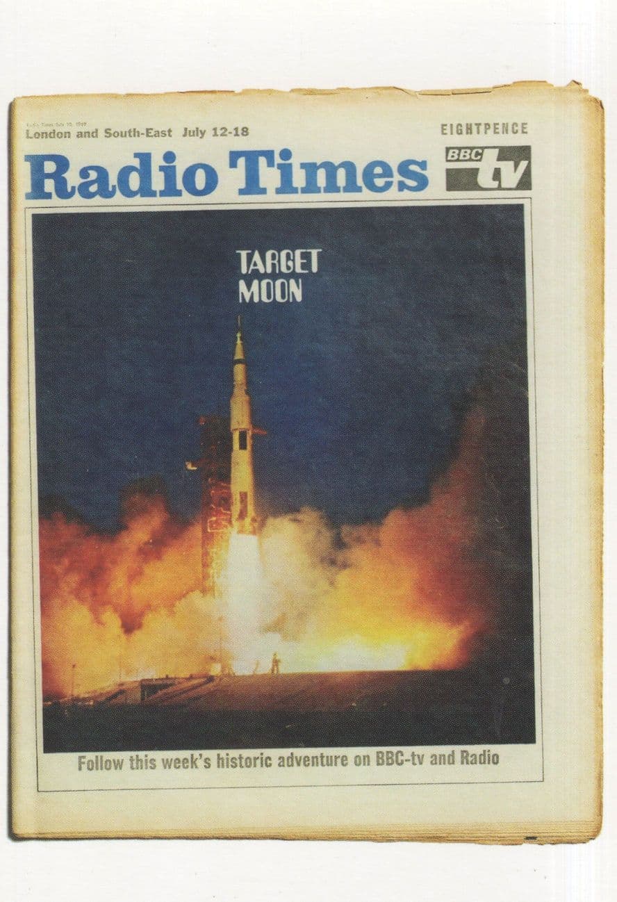 Apollo 11 NASA Television Launch Lift Off BBC Radio Times Postcard