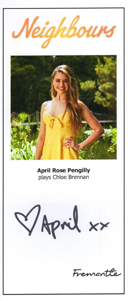 April Rose Pengilly Neighbours TV Show Hand Signed Cast Photo & Amazing Reverse