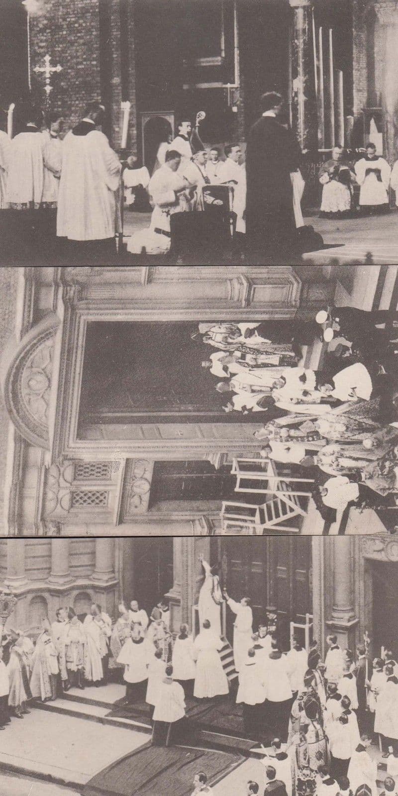 Archbishop The Litany Of Saints Procession  & Anointing Old Christian Postcard