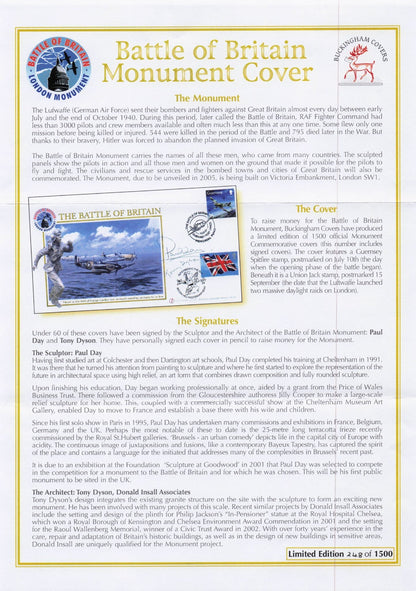 Architects Of Battle Of Britain Monument MULTI WW2 Hand Signed FDC