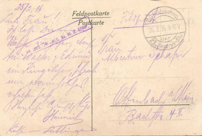 Argonnenwaldbahn Army Transportation Sent By German Soldier WW1 Train Postcard