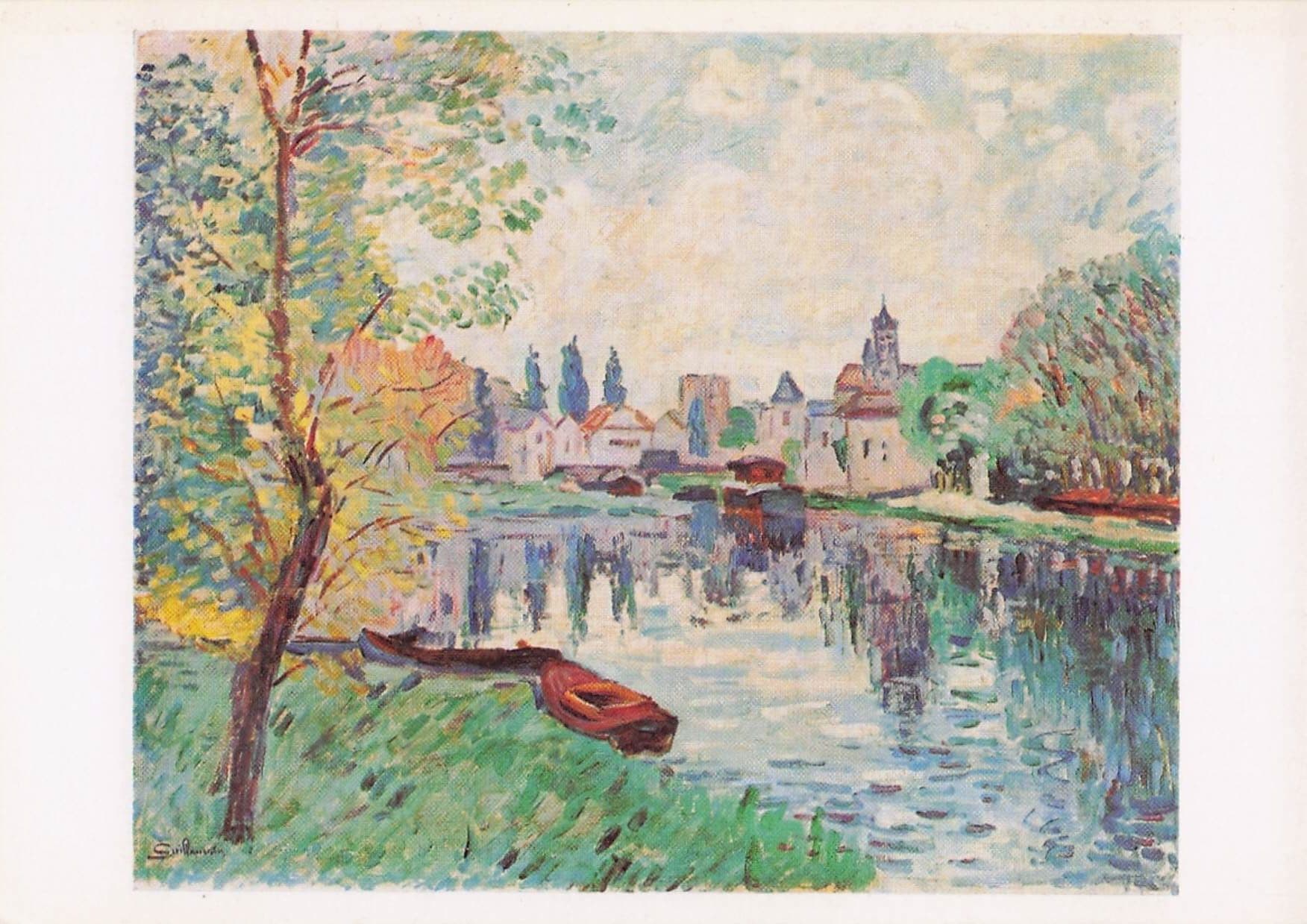 Armand Guillaumin The Mills At Moret Painting Postcard