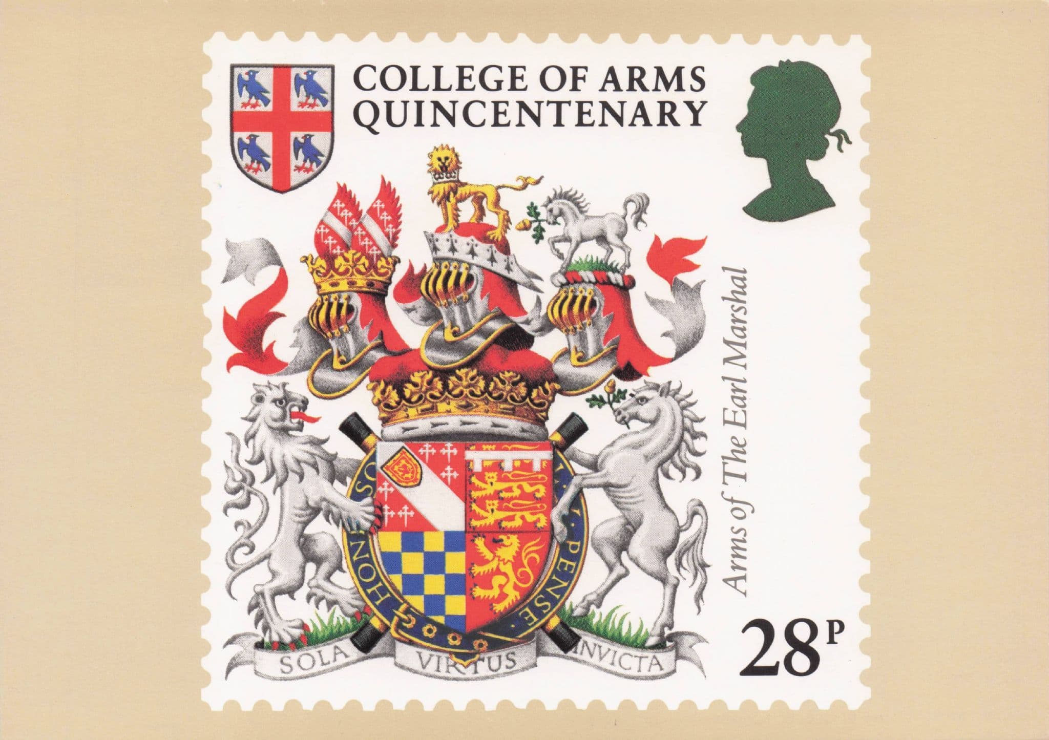 Arms Of Earl Marshall Military Heraldry Shield Painting Postcard