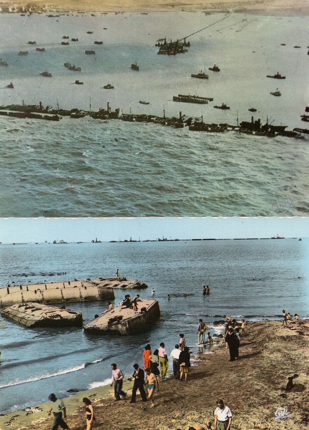 Arromanches Les Bains French 2x Military Postcard s