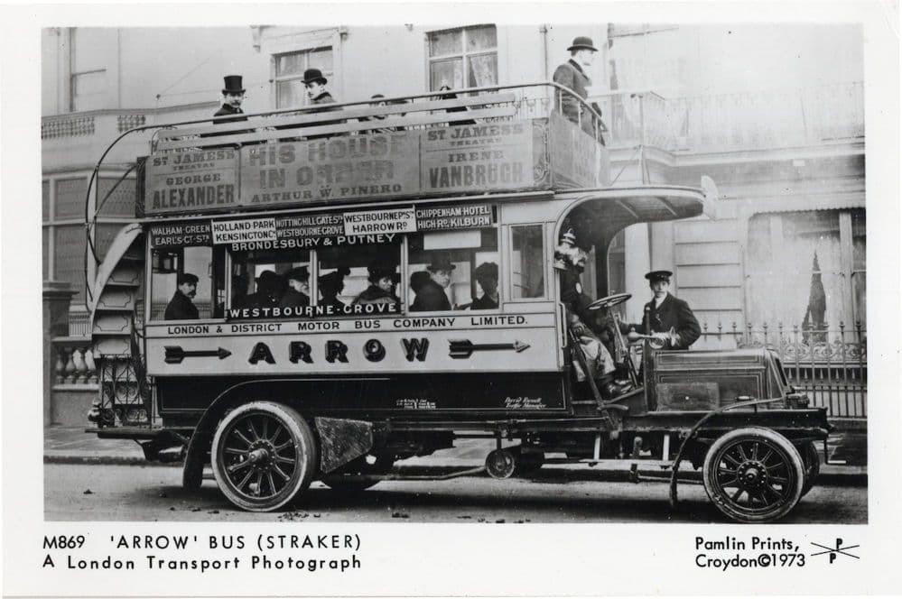 Arrow Straker Bus London Transport Driver & Conductor RPC Postcard