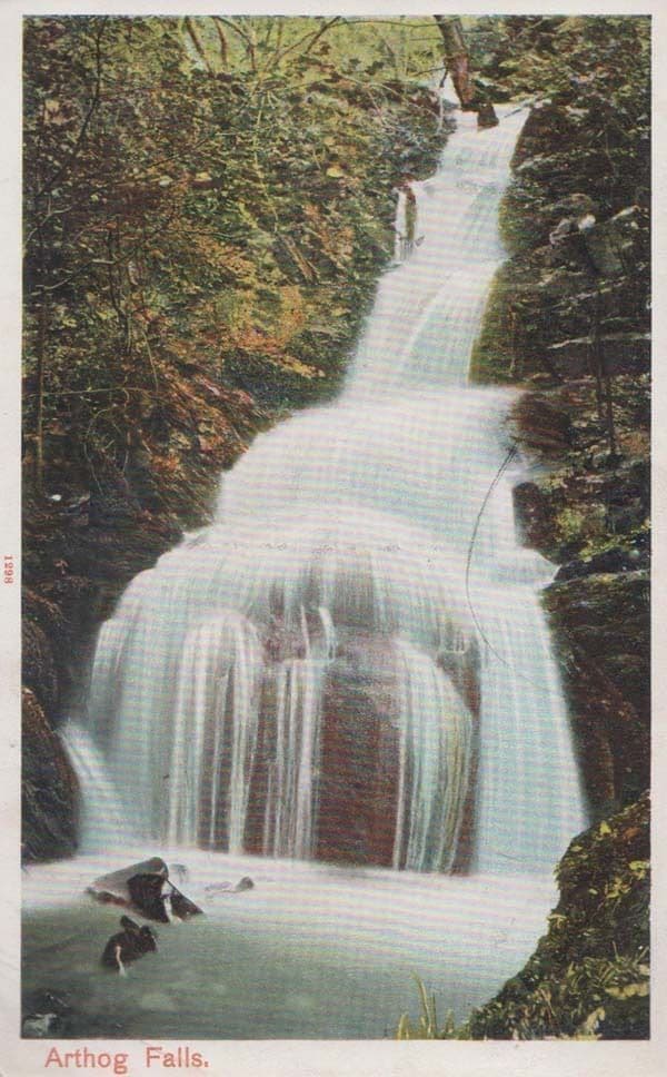 Arthog Falls Wales Old Antique Postcard