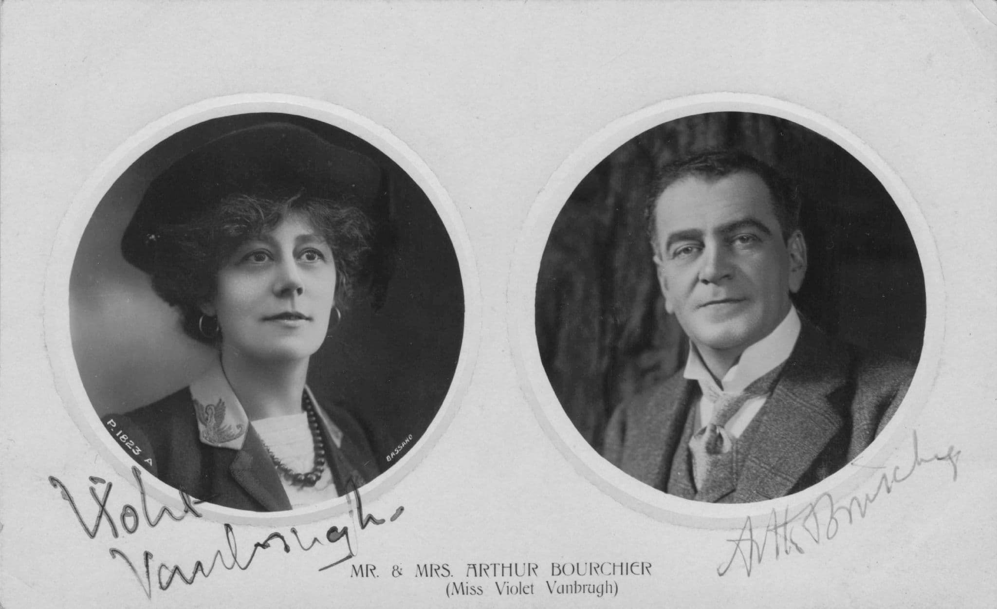Arthur Bouchier Labour Party MP Violet Vanburgh MULTI Hand Signed Postcard