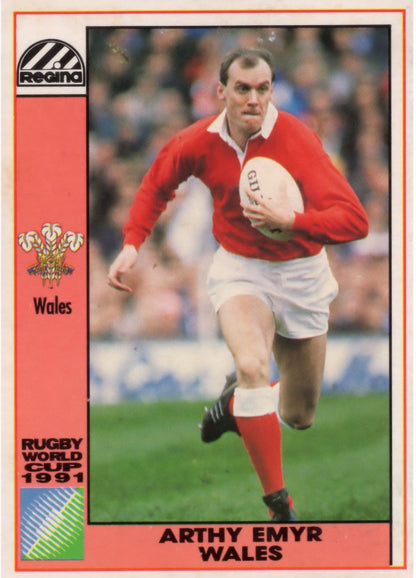Arthy Emyr Wales Welsh Hand Signed Rugby 1991 World Cup Card Photo