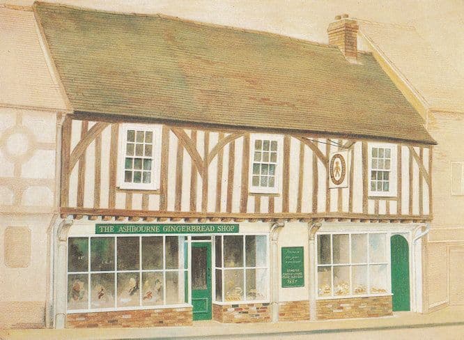 Ashbourne Derby Gingerbread Shop Painting Postcard