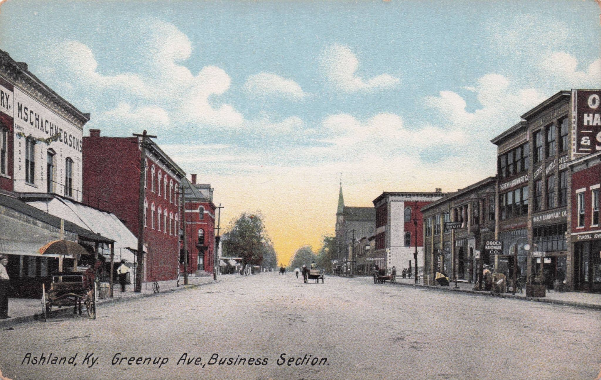 Ashland Greenup Avenue Business Section Shops Kentucky USA Old Postcard