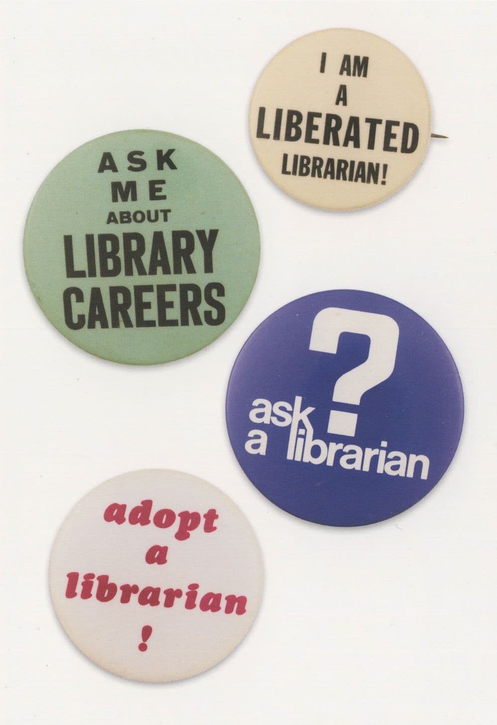 Ask A Liberated Librarian Library Careers Badge Button Postcard