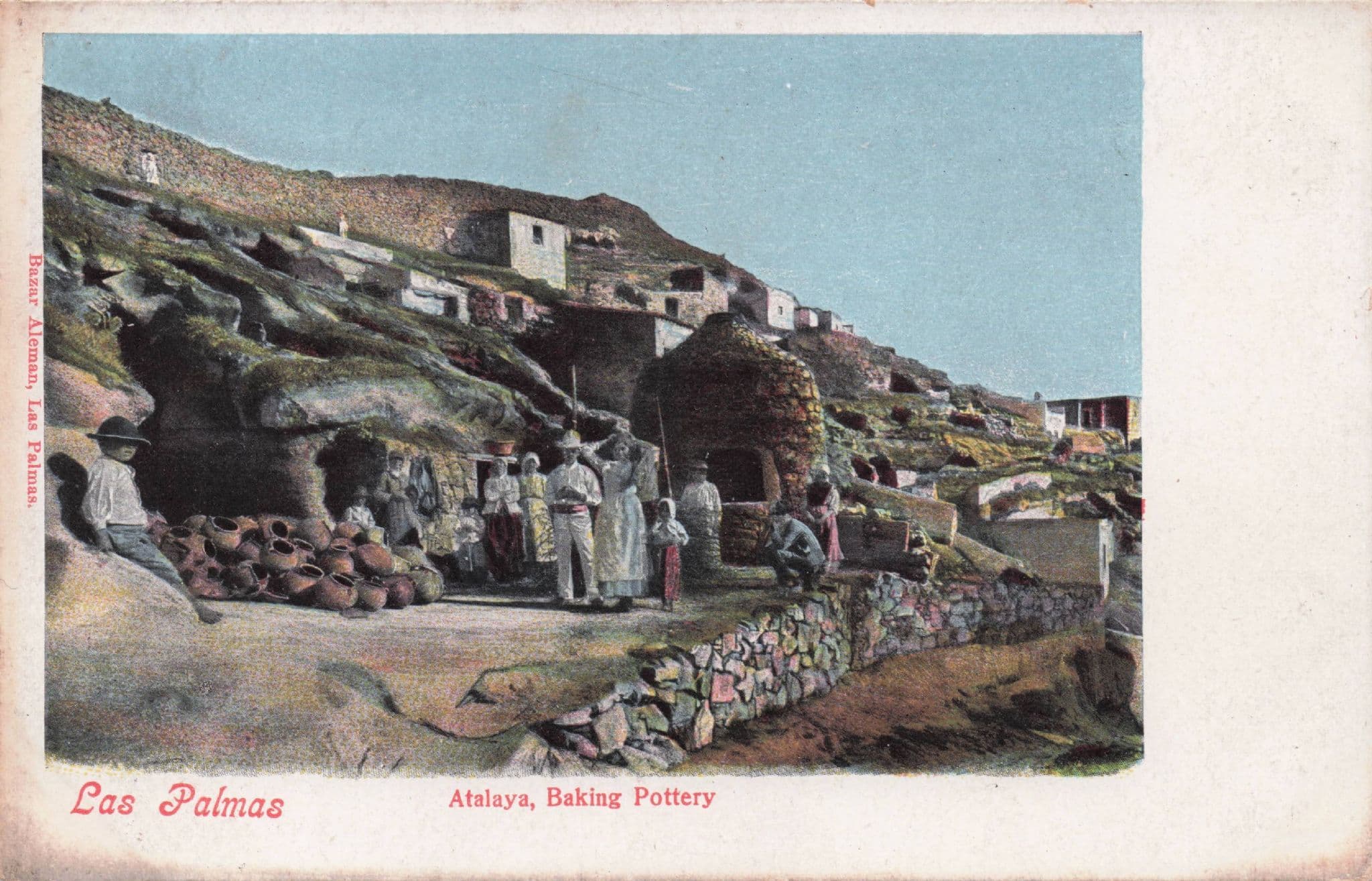 Atalaya Baking Pottery Crafts Las Palmas Spain Old Rare Postcard