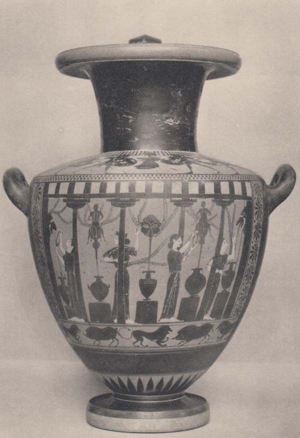 Athens Women Drawing Horse Water Pot British Museum Exhibit Sculpture Postcard