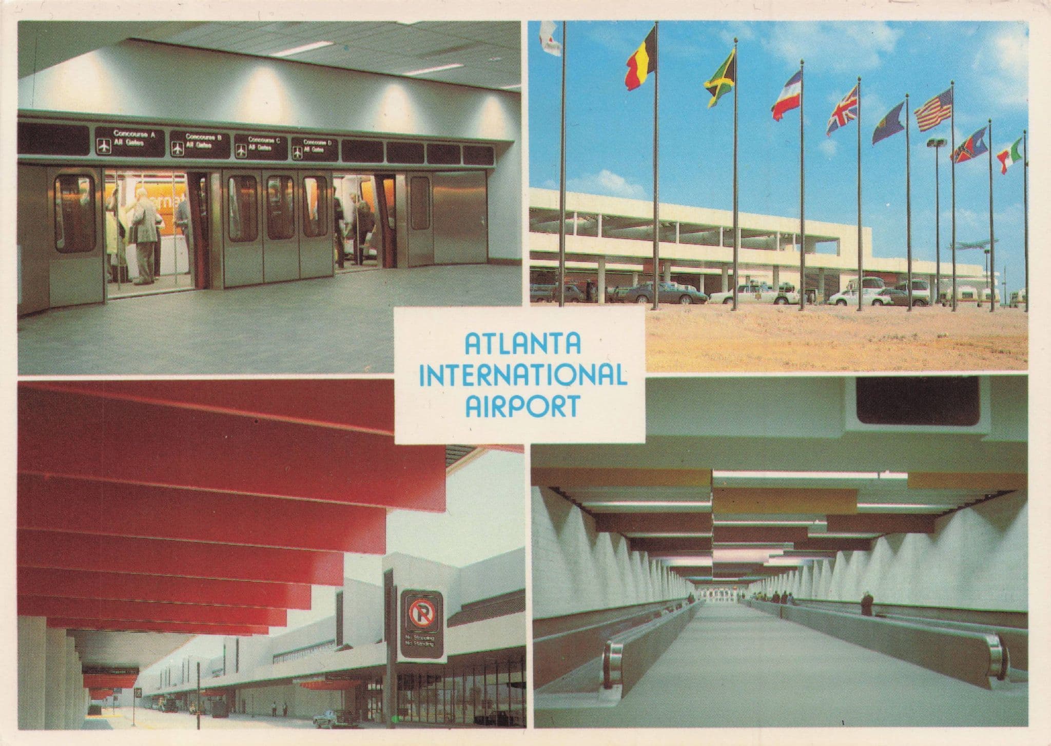 Atlanta International Airport Interior Of Terminals Rare Postcard