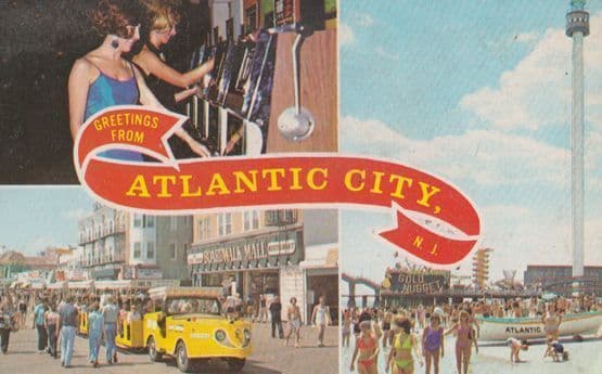 Atlantic City Models Playing American Fruit Slot Machine Machines 1970s Postcard