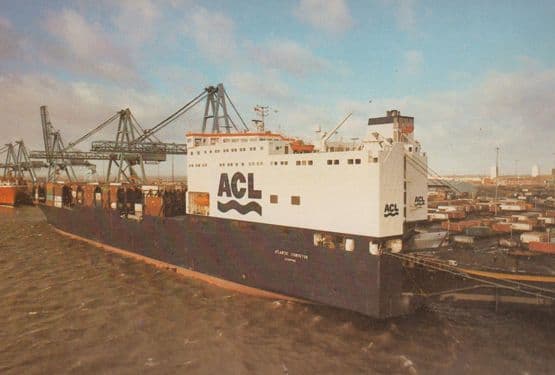 Atlantic Conveyor Cunard Liverpool Maiden Voyage ACL Ship Rare Postcard