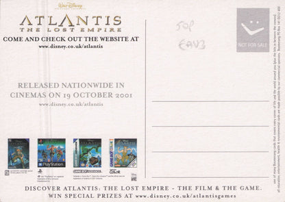 Atlantis The Lost Empire Film Gala & Playstation Game Advertising Postcard